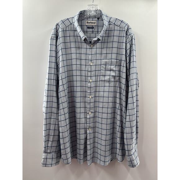 Barbour Men’s Long Sleeve Cotton Flannel Checked Button Down Shirt Size XL - Picture 1 of 10